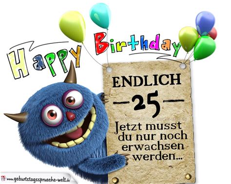 sprüche zum 25 geburtstag lustig